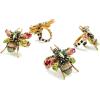 MACKENZIE-CHILDS Set of 4 Napkin Rings, Decorative Napkin-Holder Ring for Cloth Napkins, Bee(Beetle)