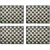 MACKENZIE-CHILDS Set of 4 Sinamay Placemats, Durable Woven Table Mats, Black(Black)