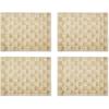 MACKENZIE-CHILDS Set of 4 Sinamay Placemats, Durable Woven Table Mats, Black(Flax)
