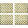 MACKENZIE-CHILDS Set of 4 Sinamay Placemats, Durable Woven Table Mats, Black(Green)