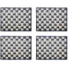 MACKENZIE-CHILDS Set of 4 Sinamay Placemats, Durable Woven Table Mats, Black(Navy)