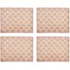 MACKENZIE-CHILDS Set of 4 Sinamay Placemats, Durable Woven Table Mats, Black(Pink)