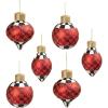 MACKENZIE-CHILDS Set of 6 Christmas Magic Sparkle Glass Ornaments, Christmas Tree Decorations Set