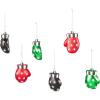 MACKENZIE-CHILDS Set of 6 Glass Ornaments, Christmas Tree Decorations, Holiday Mitten(Holiday Mitten)