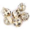 MACKENZIE-CHILDS Set of 6 Golden Hour Glass Ornaments, Christmas Tree Decorations Set