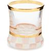 MACKENZIE-CHILDS Shot Glass, Cute Shot Glass for Drinking or Decor, 2 Ounces, Blue-and-White Royal Check(Rosy Check)