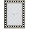 MACKENZIE-CHILDS Silver-Plated 4″ x 6″ Frame, Cute Tabletop Decor, Gray-and-White Sterling Check(Black-and-White Celebrate)