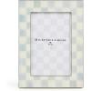 MACKENZIE-CHILDS Silver-Plated 4″ x 6″ Frame, Cute Tabletop Decor, Gray-and-White Sterling Check(Sterling Check)