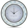 MACKENZIE-CHILDS Silver-Plated Round Desk Clock, Decorative Clock for Living Room, Kitchen, or Office, Black-and-White Courtly Check(Sterling Check)