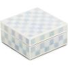 MACKENZIE-CHILDS Silver-Plated Trinket Box, Small Storage Box for Jewelry, Keepsakes, Ring Storage, or Gift Giving, Gray-and-White Sterling Check(Sterling Check)