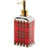 MACKENZIE-CHILDS Soap Pump Dispenser, Decorative Liquid-Soap Dispenser for Bathroom or Kitchen, Red Tartan(Red Tartan)