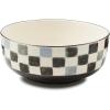 MACKENZIE-CHILDS Stoneware Serving Bowl, Large Decorative Bowl, 14-Cup Capacity, Lilac Check(Black)