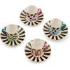 MACKENZIE-CHILDS Sweetheart Espresso Cup and Saucer Set, Cute Porcelain Espresso Cups and Saucers for Coffee, Set of 4
