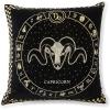 MACKENZIE-CHILDS Throw Pillow, Decorative Astrological Cotton Pillow for Living Room, 18×18, Taurus Zodiac(Capricorn)