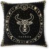 MACKENZIE-CHILDS Throw Pillow, Decorative Astrological Cotton Pillow for Living Room, 18×18, Taurus Zodiac(Taurus)