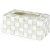 MACKENZIE-CHILDS Tissue-Box Cover, Tissue Holder for Home Decor, Gray-and-White Sterling Check, Rectangle(Sterling Check)