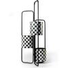 MACKENZIE-CHILDS Triple Plant Stand, Decorative Tiered Plant Stand for Indoor Plants, Black-and-White Courtly Check