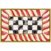 MACKENZIE-CHILDS Washable Rug, Decorative Indoor Rug, 2′ x 3′, Truly Royal Check(Courtly Check Red & Gold)