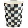 MACKENZIE-CHILDS Waste Bin, Decorative Bedroom Trash Can or Bathroom Trash Can, Blue-and-White Royal Check(Courtly Check)