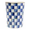 MACKENZIE-CHILDS Waste Bin, Decorative Bedroom Trash Can or Bathroom Trash Can, Blue-and-White Royal Check(Royal Check)