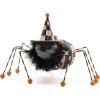 MACKENZIE-CHILDS Witch’s Pet Spider Figure, Halloween Spider Decor, Indoor Halloween Decoration, Black-and-White Courtly Check