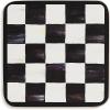 MacKenzie-Childs Square Cork-Back Coaster Set, Table Coasters for Drinks, Set of 4, Blue-and-White Royal Check(Courtly Checked)