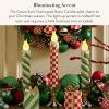 MACKENZIE-CHILDS Illuminated Retro Candle, Flameless Candle for Christmas Decor, 5″ x 18″, Green Check It Out(Green)