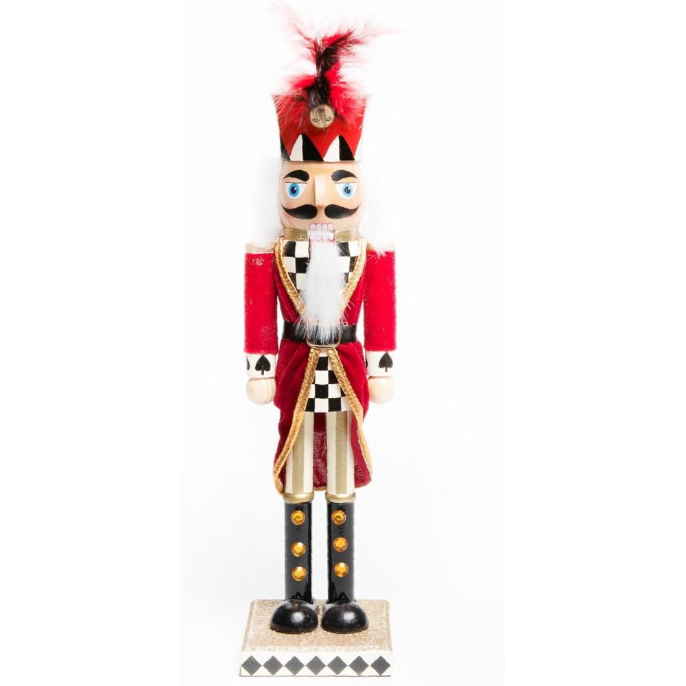 imageMACKENZIECHILDS Decorative Nutcracker Figurine Wooden Nutcracker Christmas Home Decor Check It Out TeacupCastle Guard