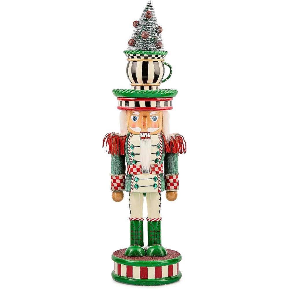 imageMACKENZIECHILDS Decorative Nutcracker Figurine Wooden Nutcracker Christmas Home Decor Check It Out TeacupCheck It Out Teacup