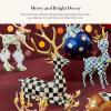MACKENZIE-CHILDS Checkmate Deer Statue, Black-and-White Christmas Deer Decor, Sitting(Sitting)
