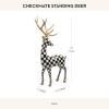 MACKENZIE-CHILDS Checkmate Deer Statue, Black-and-White Christmas Deer Decor, Sitting(Standing)