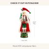 MACKENZIE-CHILDS Decorative Nutcracker Figurine, Wooden Nutcracker Christmas Home Decor, Check It Out Teacup(Check It Out)