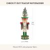 MACKENZIE-CHILDS Decorative Nutcracker Figurine, Wooden Nutcracker Christmas Home Decor, Check It Out Teacup(Check It Out Teacup)