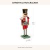 MACKENZIE-CHILDS Decorative Nutcracker Figurine, Wooden Nutcracker Christmas Home Decor, Check It Out Teacup(Christmas)