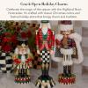 MACKENZIE-CHILDS Decorative Nutcracker Figurine, Wooden Nutcracker Christmas Home Decor, Check It Out Teacup(Highland Short)