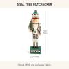 MACKENZIE-CHILDS Decorative Nutcracker Figurine, Wooden Nutcracker Christmas Home Decor, Check It Out Teacup(Sisal Tree)