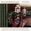 MACKENZIE-CHILDS Decorative Nutcracker Figurine, Wooden Nutcracker Christmas Home Decor, Check It Out Teacup(Tartan Cardinal)