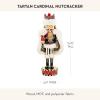MACKENZIE-CHILDS Decorative Nutcracker Figurine, Wooden Nutcracker Christmas Home Decor, Check It Out Teacup(Tartan Cardinal)