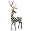 MACKENZIE-CHILDS Checkmate Deer Statue, Black-and-White Christmas Deer Decor, Sitting(Standing)