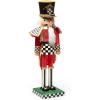 MACKENZIE-CHILDS Decorative Nutcracker Figurine, Wooden Nutcracker Christmas Home Decor, Check It Out Teacup(Christmas)