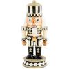 MACKENZIE-CHILDS Decorative Nutcracker Figurine, Wooden Nutcracker Christmas Home Decor, Check It Out Teacup(Courtly Harlequin)