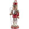 MACKENZIE-CHILDS Decorative Nutcracker Figurine, Wooden Nutcracker Christmas Home Decor, Check It Out Teacup(Peppermint)