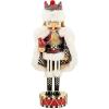 MACKENZIE-CHILDS Decorative Nutcracker Figurine, Wooden Nutcracker Christmas Home Decor, Check It Out Teacup(Tartan Cardinal)