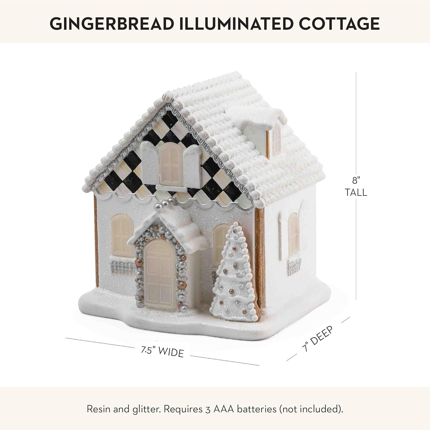 imageMACKENZIECHILDS Gingerbread Illuminated Building ChristmasVillage House Decor ChurchCottage