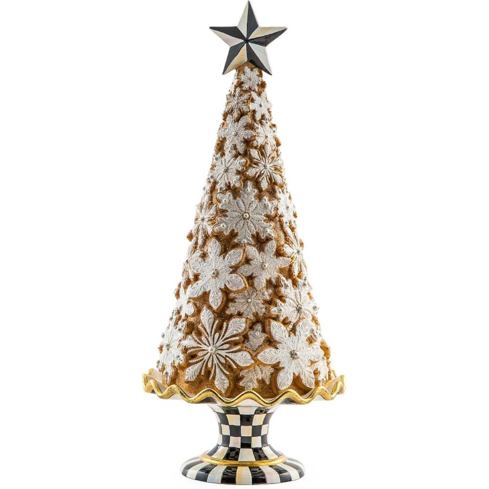 imageMACKENZIECHILDS Gingerbread Snowflake Tabletop Christmas Tree Gingerbread Christmas Tree Decor