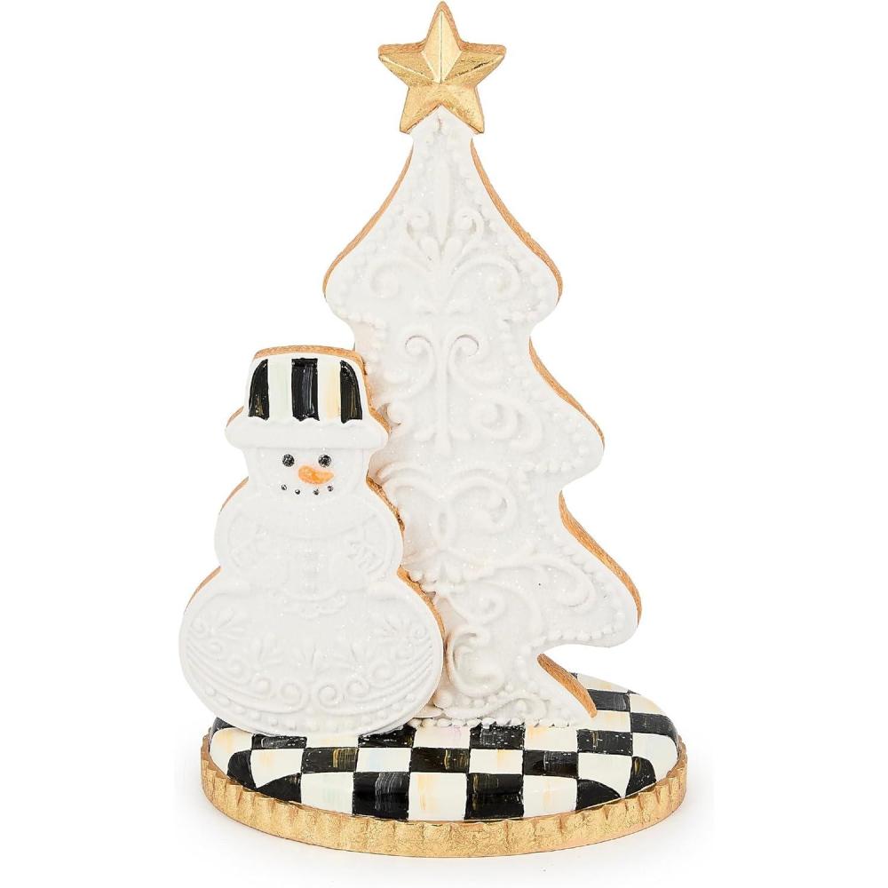 imageMACKENZIECHILDS Gingerbread Snowman Tree Resin Tabletop Christmas Decoration Small