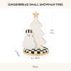 MACKENZIE-CHILDS Gingerbread Snowman Tree, Resin Tabletop Christmas Decoration, Small