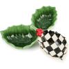 MACKENZIE-CHILDS Ceramic Candy Dish, Decorative Candy Bowl for Christmas, Holly Deer Sleigh(Holly Leaf)
