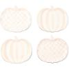 MACKENZIE-CHILDS Set of 4 Ceramic Dessert Plates, Decorative Christmas Dishes, Holly Village(Rosy Check Pumpkin)