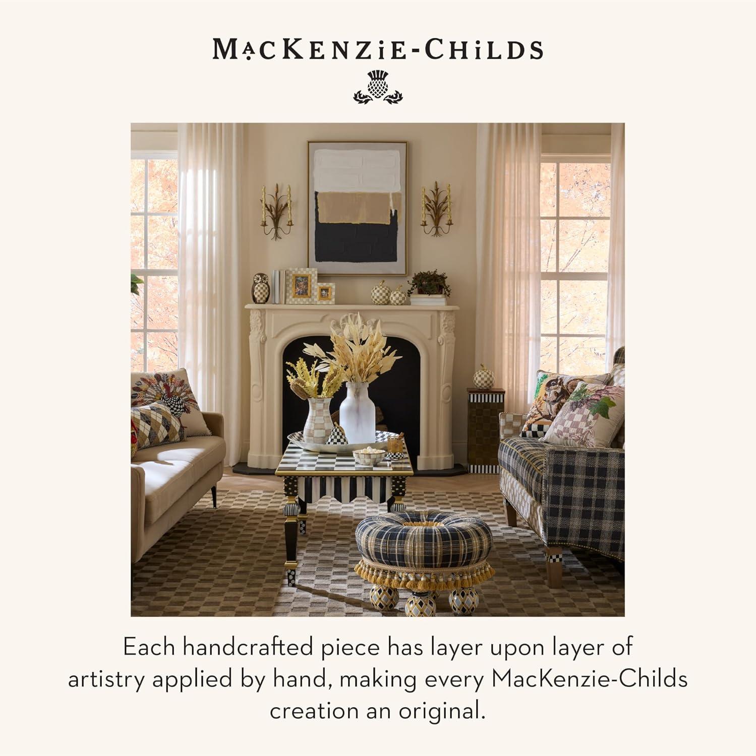 imageMACKENZIECHILDS Enamel Frame Cute Rectangular Family Picture Frame PinkandWhite Rosy Check 25quot x 3quotMocha Check